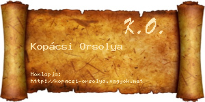 Kopácsi Orsolya névjegykártya