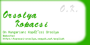 orsolya kopacsi business card